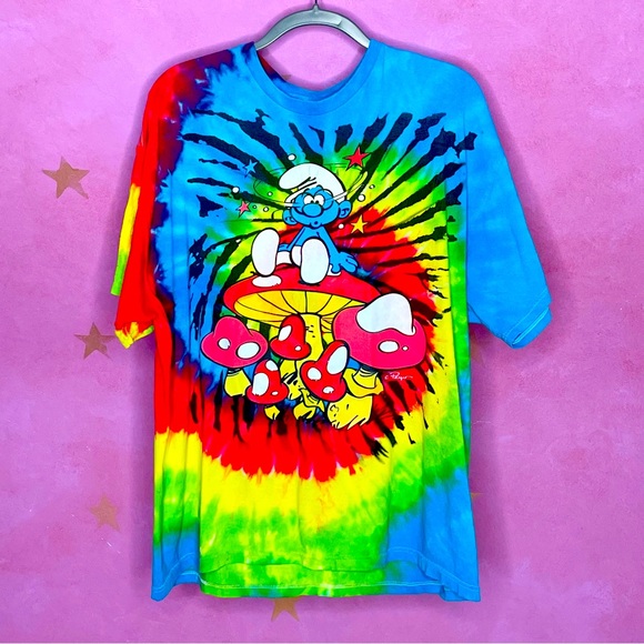 Liquid Blue Other - Smurfs Liquid Blue Vintage Tie Dye XL
